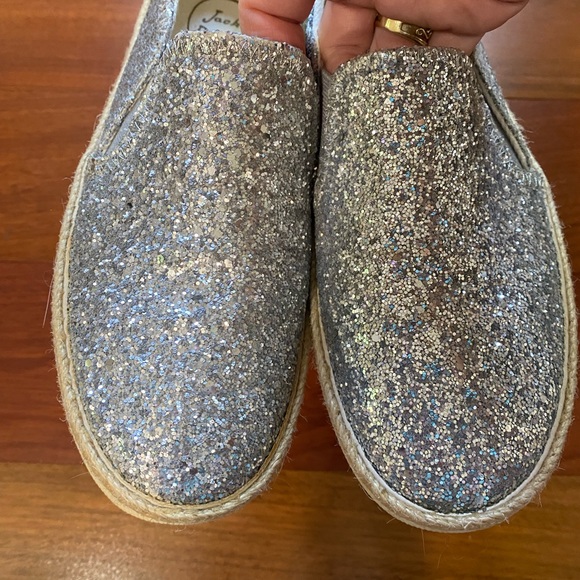 Jack Rogers Tucker Silver Glitter slip on shoes - Picture 3 of 9